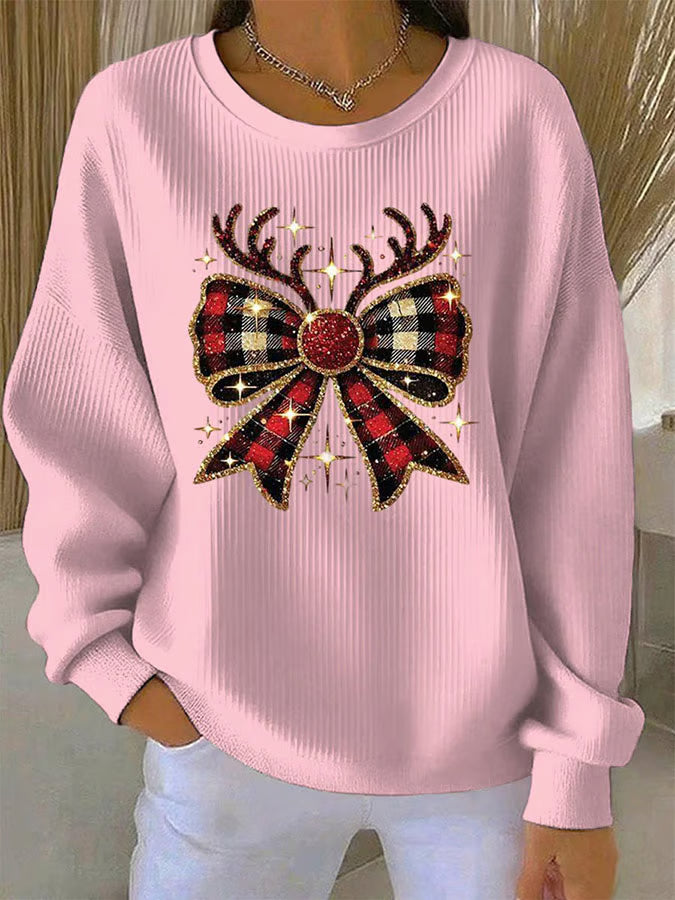 Elin | Tartan Bow Jumper