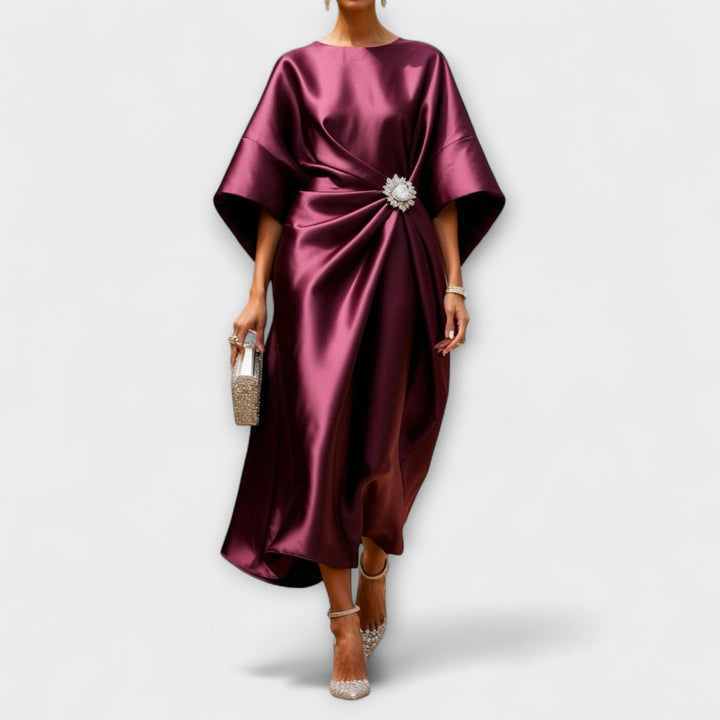 Luxe Shimmer Satin Maxi Dress