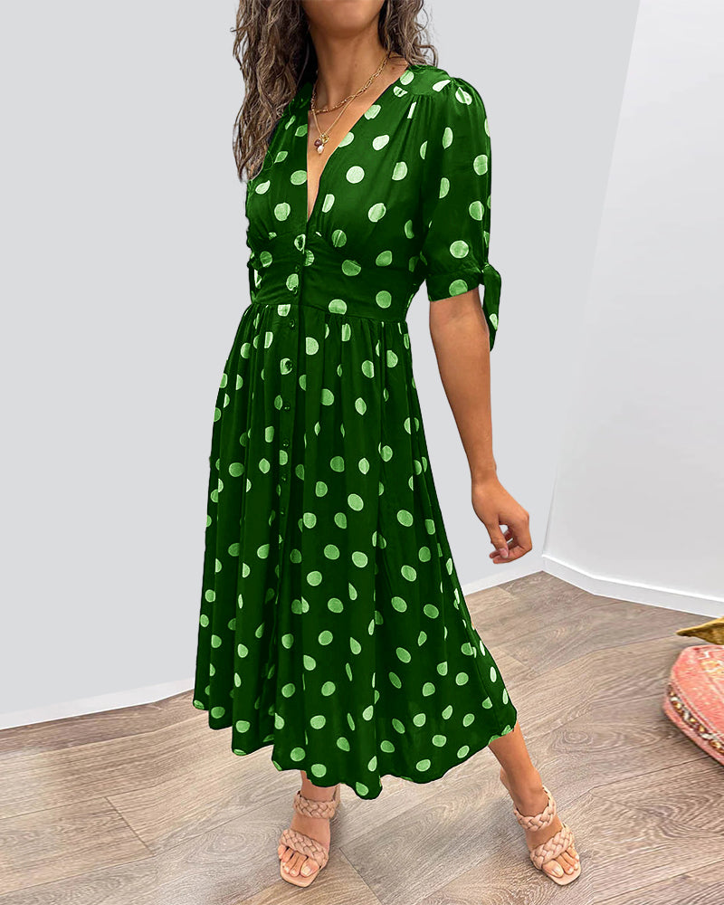 Auriane™ | Elegant Polka Dot Dress