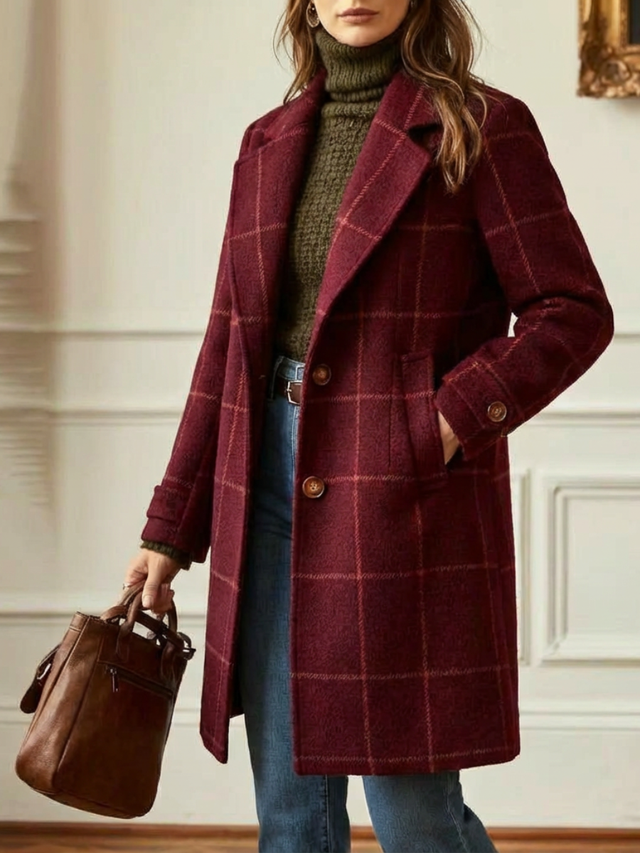 Oxford Wool Check Coat