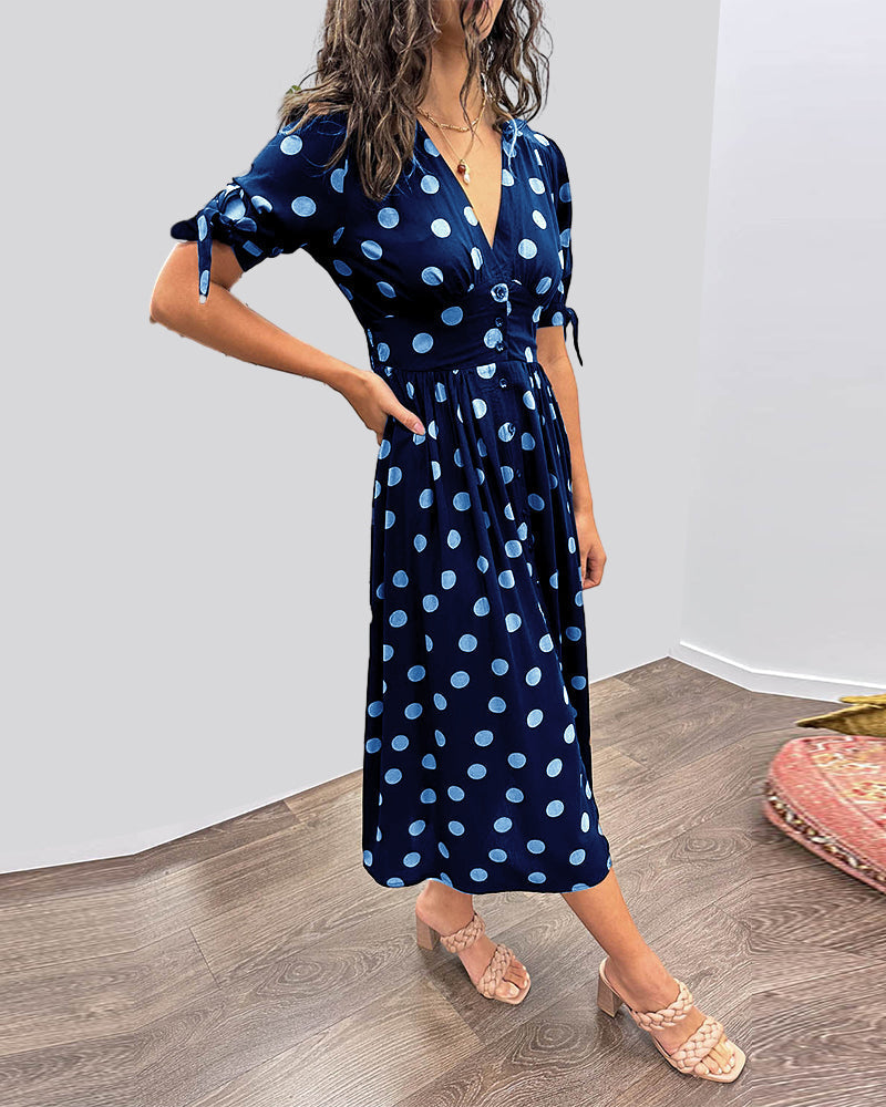 Auriane™ | Elegant Polka Dot Dress
