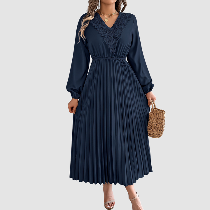 Rosalind Quinn - Lace V-Neck A-Line Dress