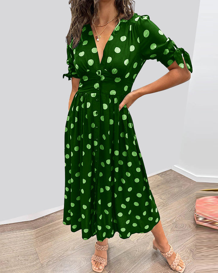 Auriane™ | Elegant Polka Dot Dress