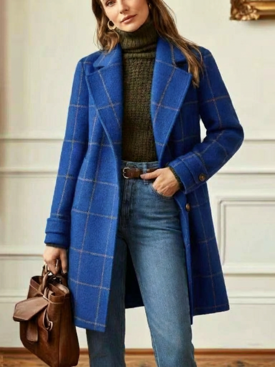 Oxford Wool Check Coat