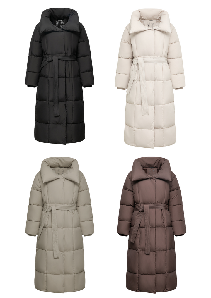 BLAIRE | EXTRA LONG LENGTH BULLETED BUTTON PUFFER JACKET