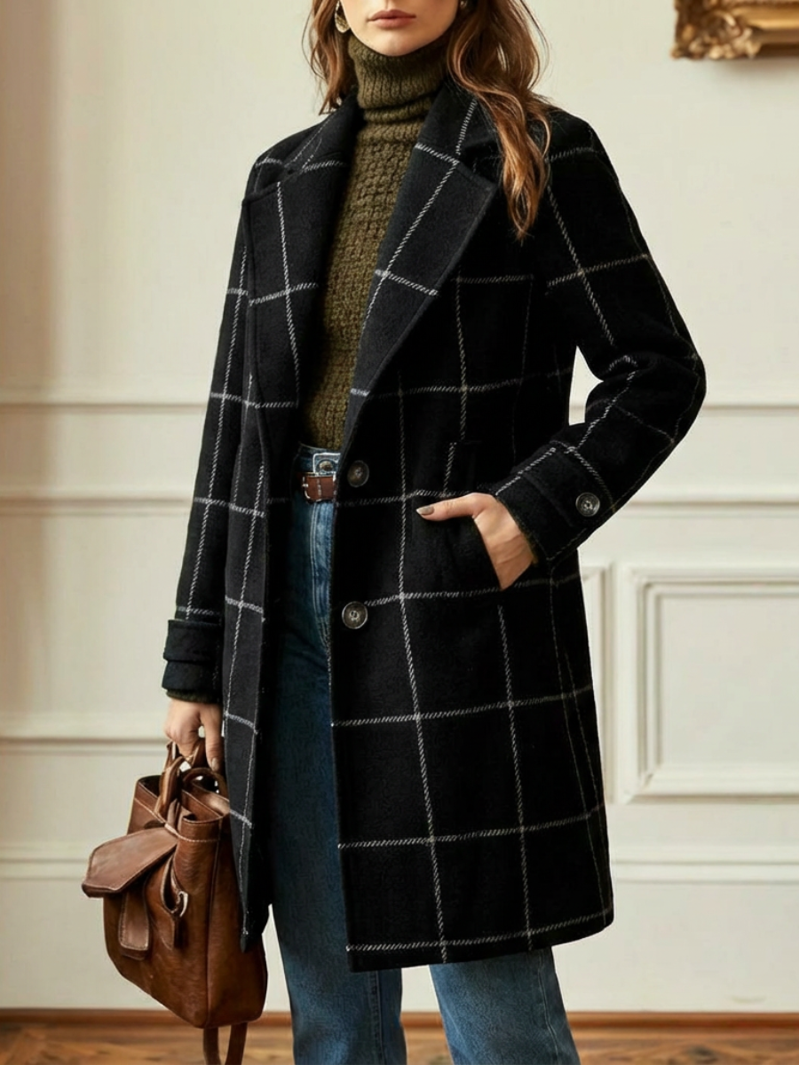 Oxford Wool Check Coat