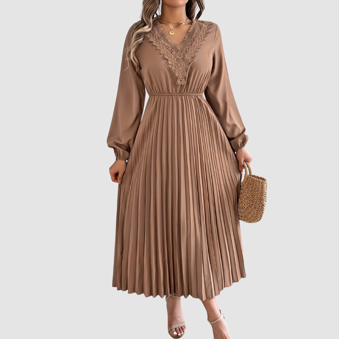 Rosalind Quinn - Lace V-Neck A-Line Dress