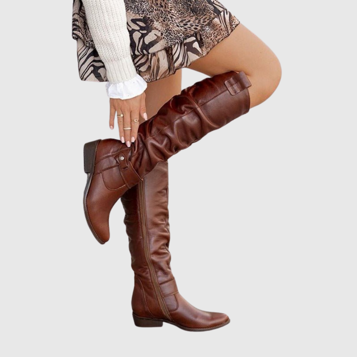 NORIEL | ELEGANT KNEE-HIGH LEATHER BOOTS