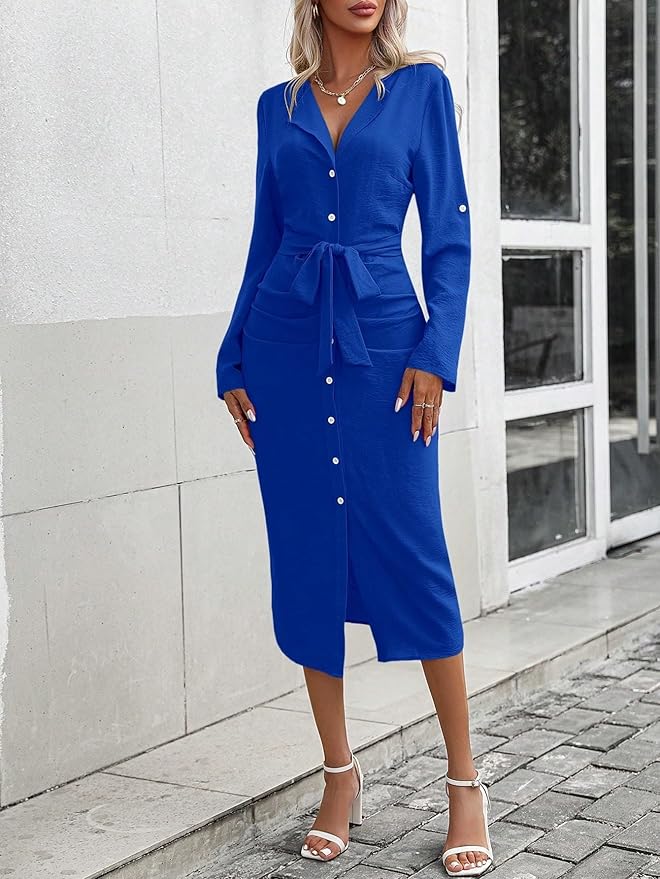 Olivia™ - Elegant Button-Up Dress