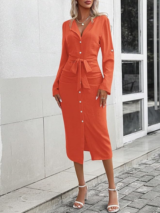 Olivia™ - Elegant Button-Up Dress