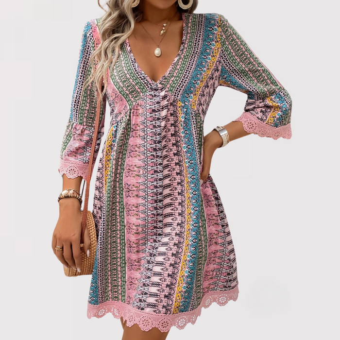 Melina | Boho Chic V-Neck Dress