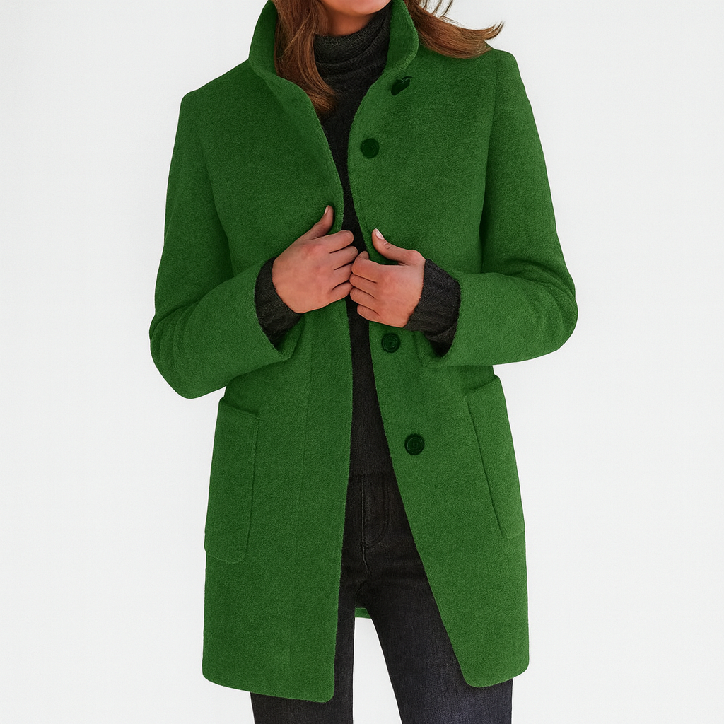 Lidia - Coat with a High Collar Made of Wool Blend