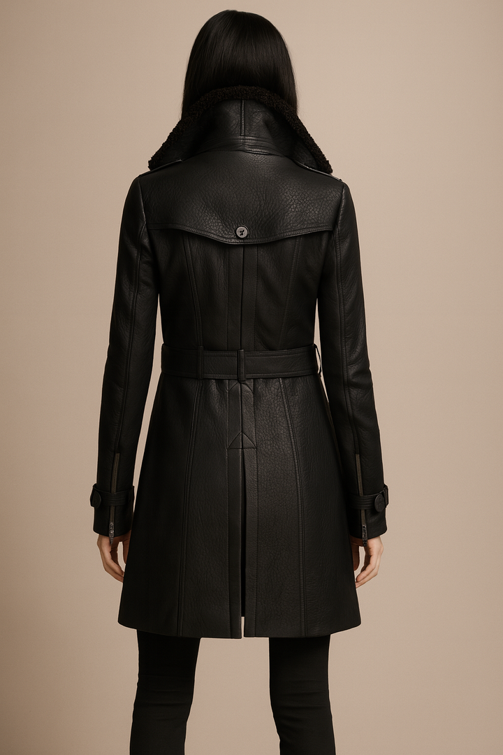 ALLESIA - ELEGANT LEATHER COAT