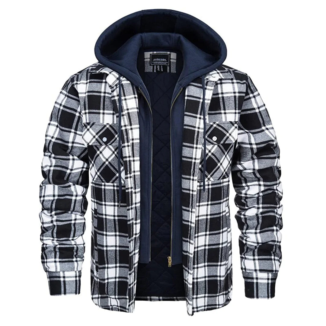 Florian - Men's Checked Hooded Jacket