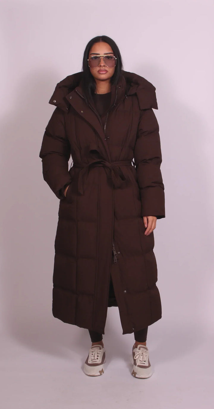 Shannon - Long Belted Puffer Coat