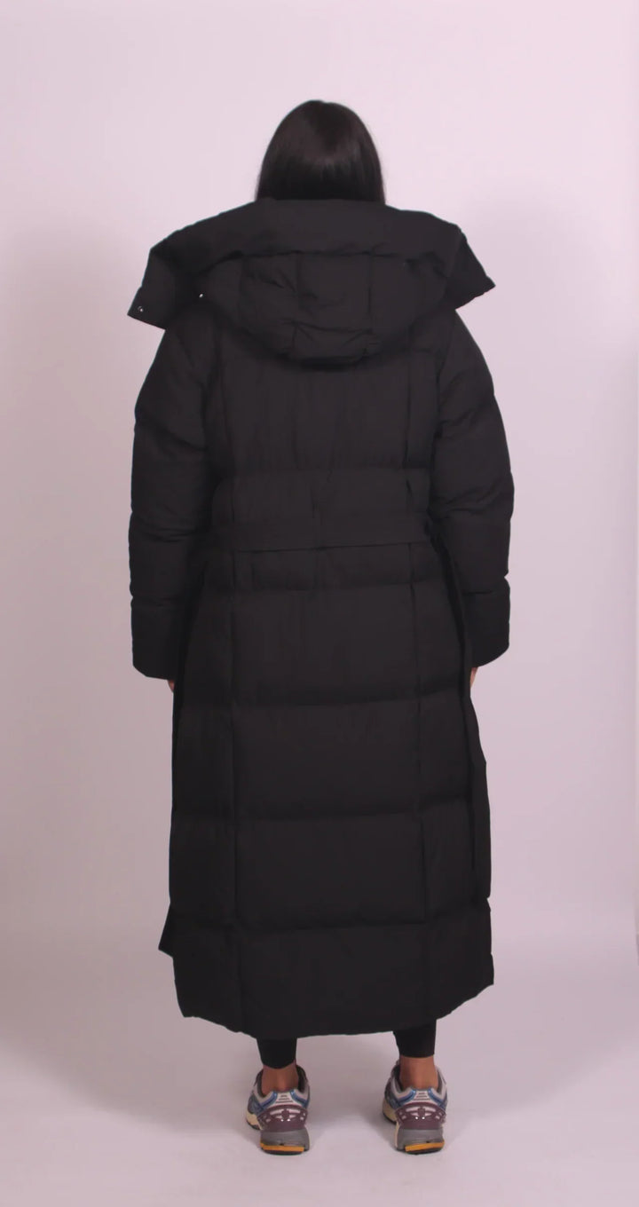 Shannon - Long Belted Puffer Coat