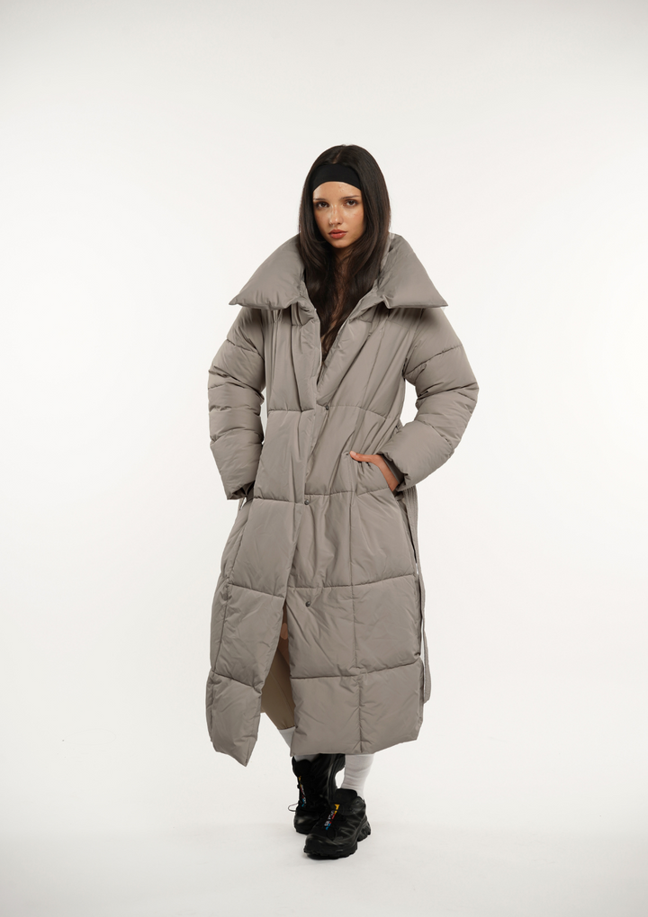 BLAIRE | EXTRA LONG LENGTH BULLETED BUTTON PUFFER JACKET