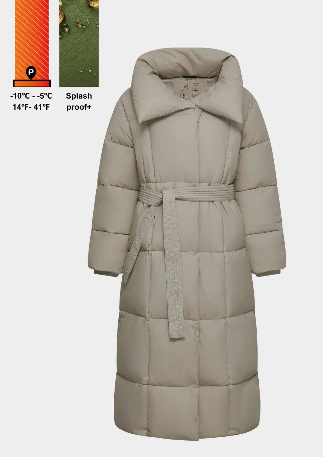 BLAIRE | EXTRA LONG LENGTH BULLETED BUTTON PUFFER JACKET