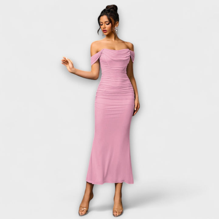 Ione - Off-Shoulder Ruched Bodycon Dress