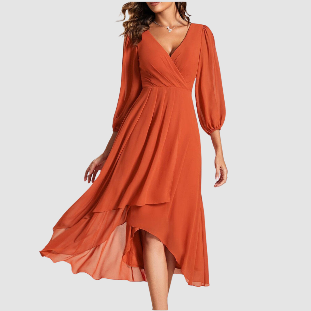 Mia | Elegant V-Neck Long Dress