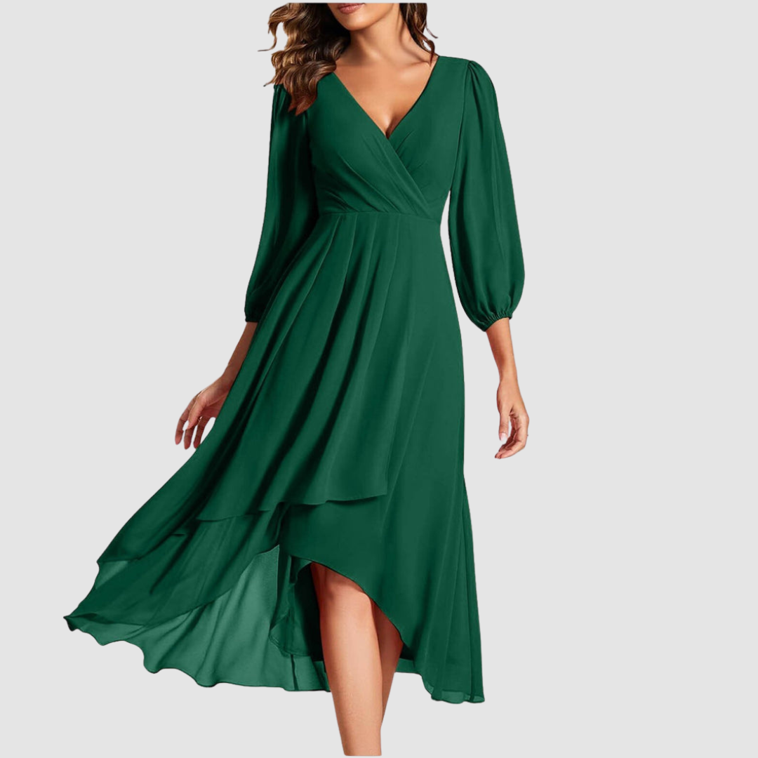 Mia | Elegant V-Neck Long Dress