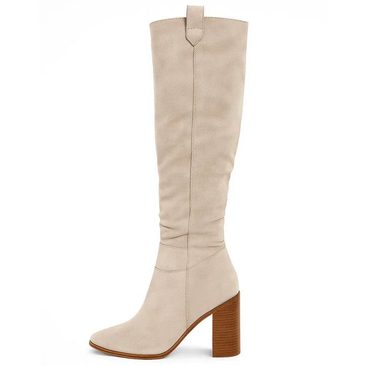 SUEVIRA™ | SUEDE BLOCK HEEL BOOTS