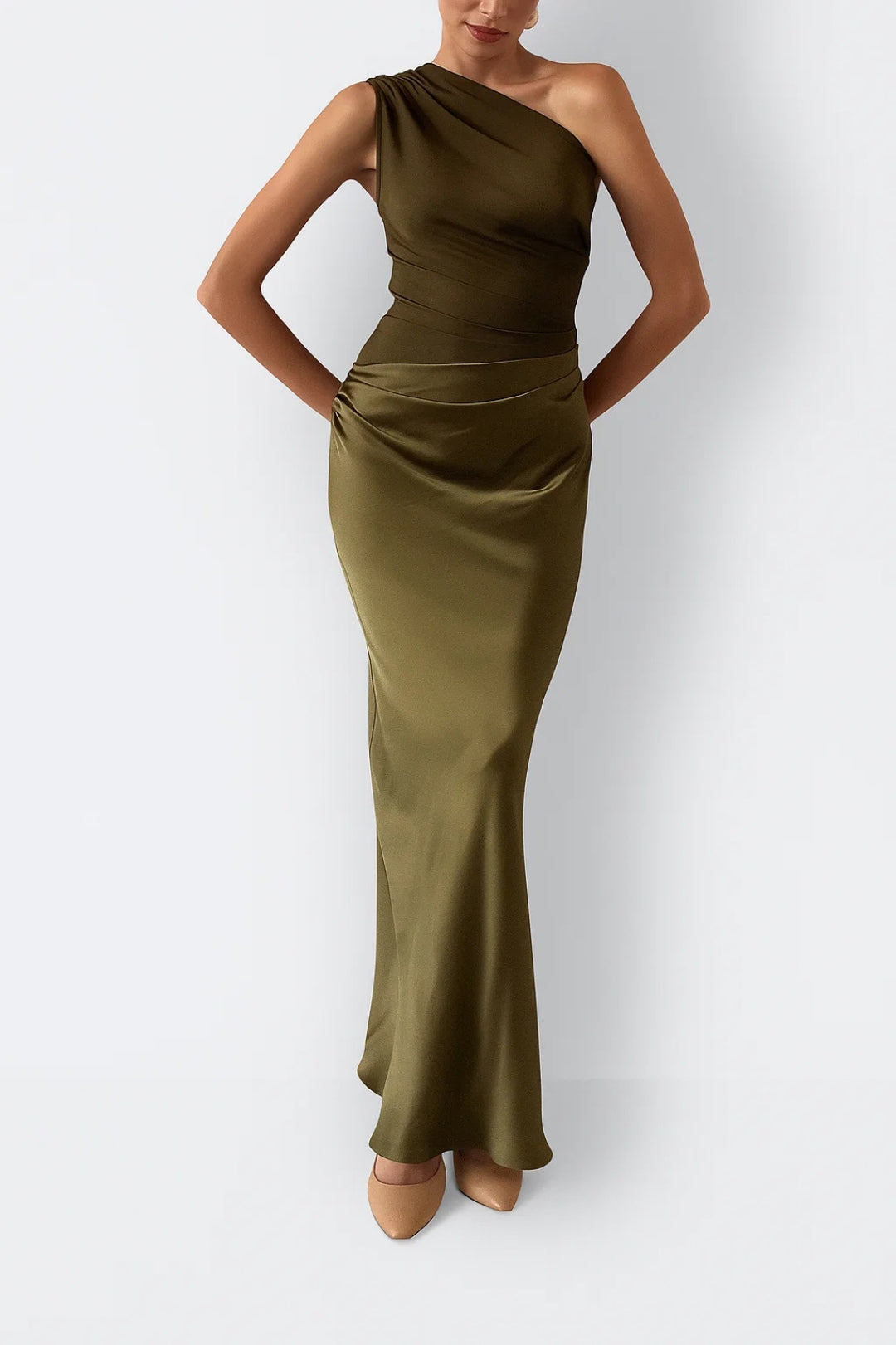 Elara - Satin Asymmetric Evening Gown