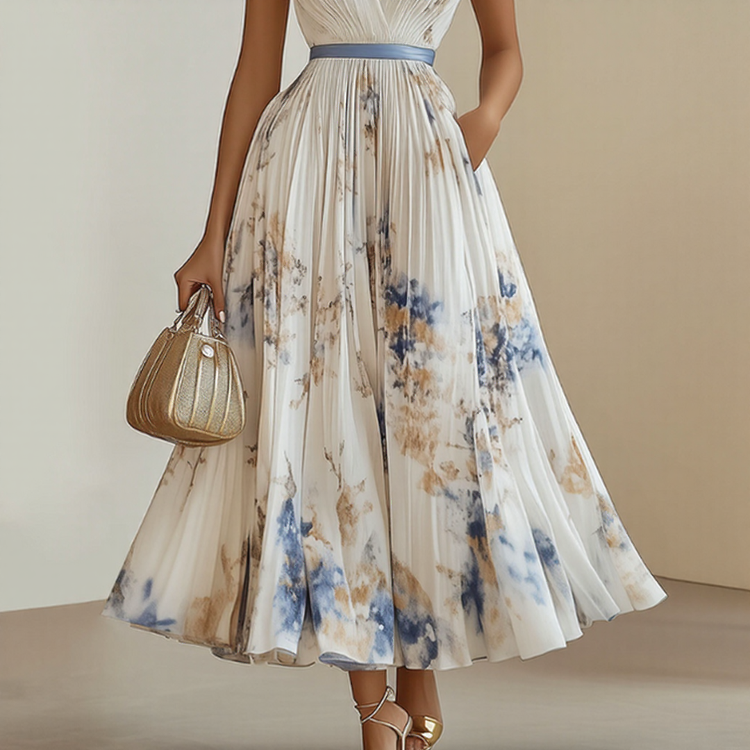 Rowella - Elegant Pleated Maxi Dress