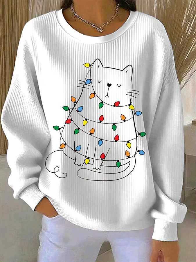 Sarah | Fairy Light Cat Jumper