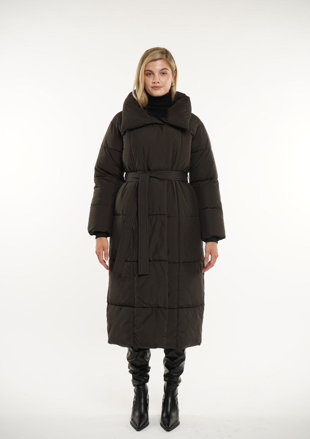BLAIRE | EXTRA LONG LENGTH BULLETED BUTTON PUFFER JACKET