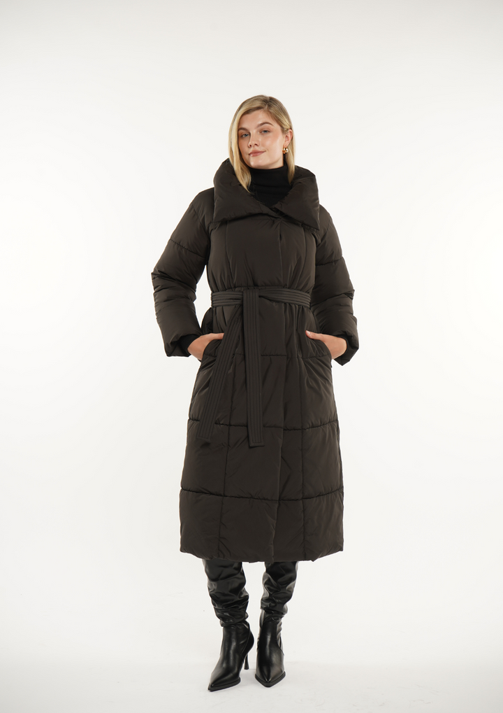 BLAIRE | EXTRA LONG LENGTH BULLETED BUTTON PUFFER JACKET