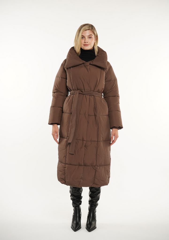 BLAIRE | EXTRA LONG LENGTH BULLETED BUTTON PUFFER JACKET