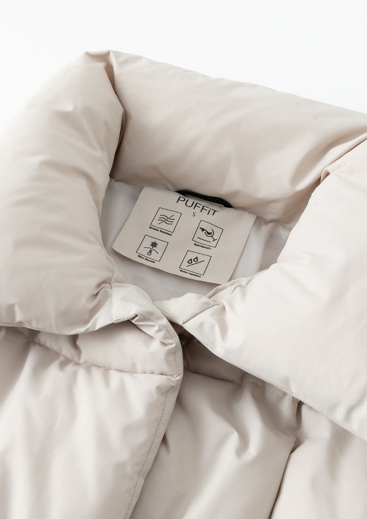 BLAIRE | EXTRA LONG LENGTH BULLETED BUTTON PUFFER JACKET