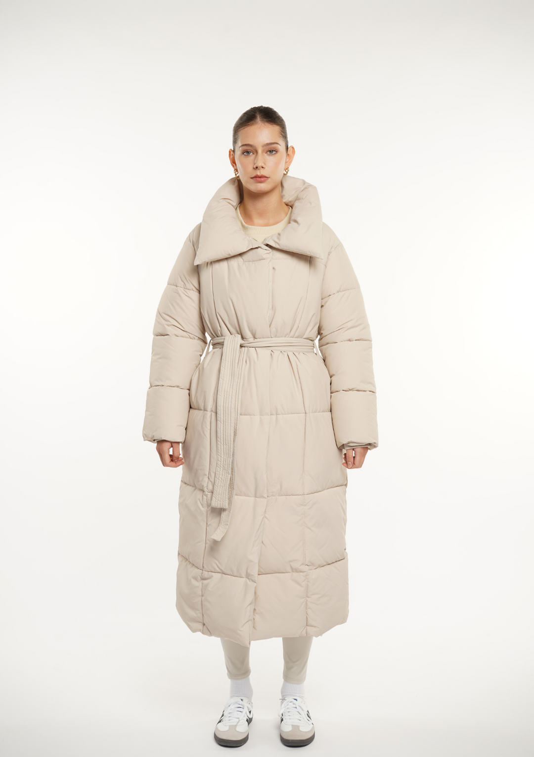 BLAIRE | EXTRA LONG LENGTH BULLETED BUTTON PUFFER JACKET
