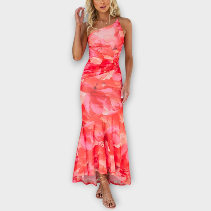 Pia - Maxi Dress with Asymmetrical Ruching