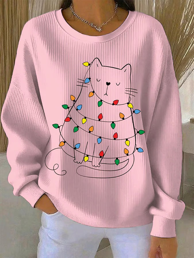 Sarah | Fairy Light Cat Jumper